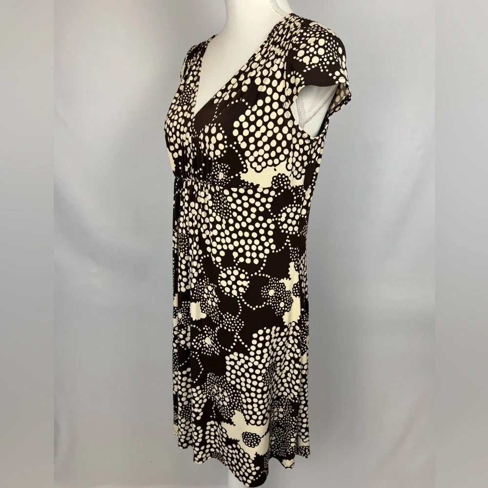 Y2K Laundry by Design Fairy Grunge Short Sleeve Dress Brown Cream Floral Size 10